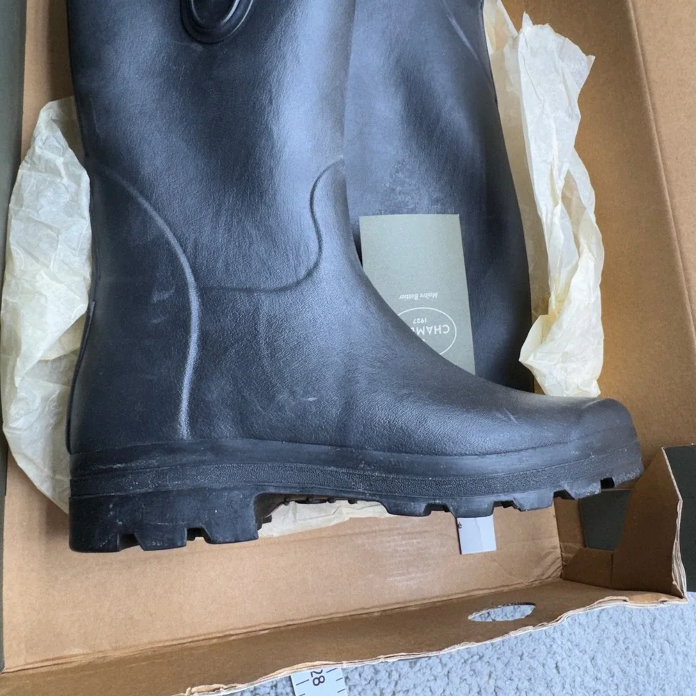 Le Chameau Vierzon M Rain Boots Mens 11.5 Black Rubber Waterproof Wellington